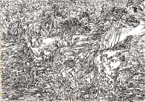13305 Horses  BW - Drawn in 2013 - Print on A2 Fine Art Paper (42x59.4cm/ 16.5x23.3") or A1 Fine Art Paper (59.4x84.1cm/ 23.3x 33.1”) or A0 (84.1x118.9cm/33.1x46.8”)