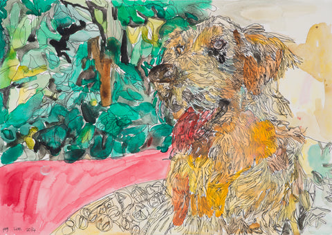 14411 My Dog - Painted in 2014 - Print on A2 Fine Art Paper (42x59.4cm/ 16.5x23.3") or A1 Fine Art Paper (59.4x84.1cm/ 23.3x 33.1”) or A0 (84.1x118.9cm/33.1x46.8”)