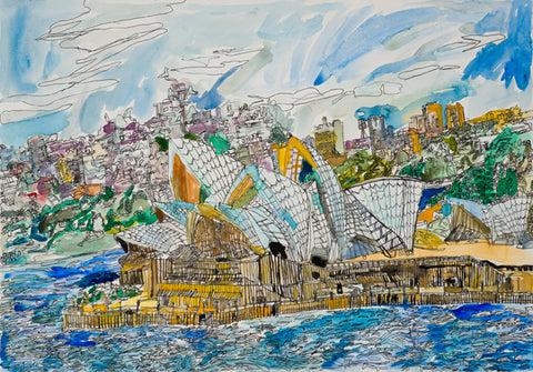 12003 Sydney Opera House - Painted in 2012 --- Print on A2 Fine Art Paper (42x59.4cm/ 16.5x23.3") or A1 Fine Art Paper (59.4x84.1cm/ 23.3x 33.1”) or A0 Fine Art Paper (84.1x118.9cm/33.1x46.8”)- Limited Edition