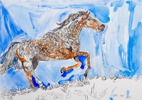 13301 Horse - Painted in 2013 - Print on A2 Fine Art Paper(42x59.4cm/16.5x 23.3")- Limited Edition