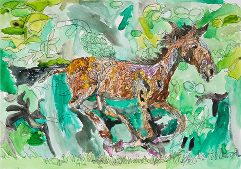 13302 Horse - Painted in 2013 - Print on A3 size paper (29.7x42.0cm / 11.6"x 16.5") or A4 size paper (21x29.7 cm/ 21x29.7”)