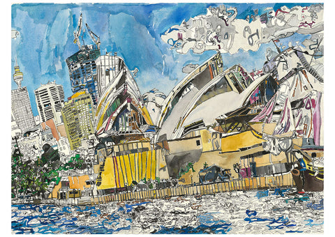 Original 22001 Sydney Opera House - Painted in 2022- 56x76cm (22.0x29.9 inches)