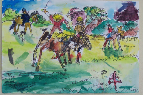 04310 Polo Match  - Painted at age 10 (2004) - Print on A3 Paper (29.7x42.0cm / 11.6"x 16.5")- Limited Edition of 100