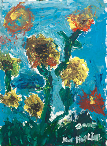 05504 Sunflowers I - Painted at age 11 (2005) - Print on A3 Size Paper (11.6"x 16.5" or 29.7x42.0cm)