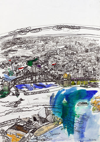 09002 Sydney City - Painted in 2009  -Print on A3 Paper -29.7x42.0cm / 11.6"x 16.5"( Limited Edition)