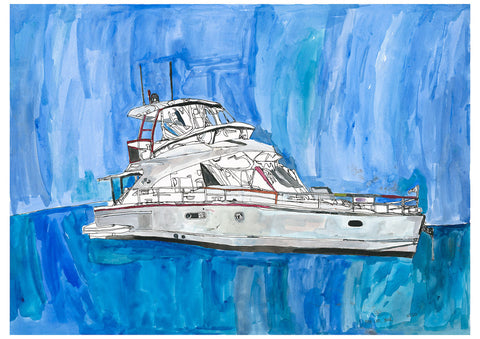 Original 24901 Boat - Painted in 2024 - 60.5x84cm (23.8x31.4 inches)