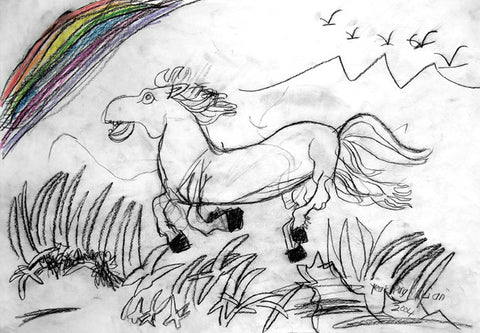 04301 Chasing the  Rainbow - Painted at age 10 - Print on A3 Paper - (11.6"x 16.5" or 29.7x42.0cm) - Limited Edition of 100