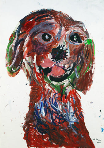 05412 My Dog III - Painted at age 11 - Print on A3 size paper (29.7x42.0cm / 11.6"x 16.5") or A4 size paper (21x29.7 cm/ 21x29.7”)
