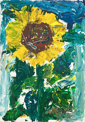 05506 Sunflower III - Painted at age 11-Print on A2 Fine Art Paper (42x59.4cm/ 16.5x23.3") or A1 Fine Art Paper (59.4x84.1cm/ 23.3x 33.1”) or A0 (84.1x118.9cm/33.1x46.8”)