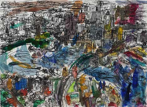 06006 Sydney Harbour, Opera House, Harbour Bridge & City Centre - Painted at age 12 - Print on 24" Canvas (Print size: 51cmx69cm / 20.0x 27.1") - Limited Edition