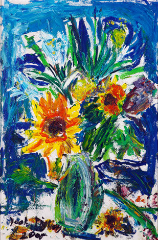 06504 Sunflowers VII - Painted at age 12 - Print on A3 size paper (29.7x42.0cm / 11.6"x 16.5") or A4 size paper (21x29.7 cm/ 21x29.7”)