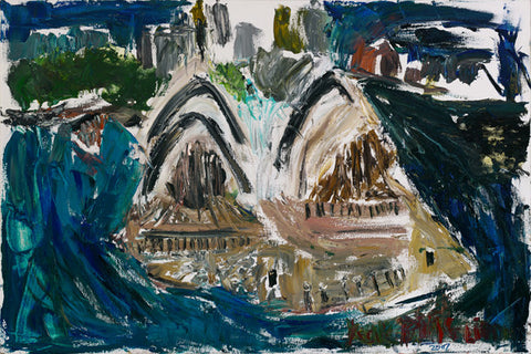 07009 Sydney Opera House - Painted at age 13 - Print on A3 size paper (29.7x42.0cm / 11.6"x 16.5") or A4 size paper (21x29.7 cm/ 21x29.7”)