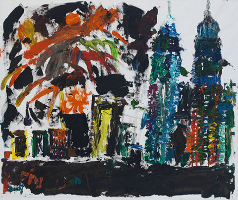 08102 I Miss KL New Year Eve - Painted at age 14 - Print on 24" Canvas (Print size: 50x59cm/19.6x23.2”) — Limited Editions