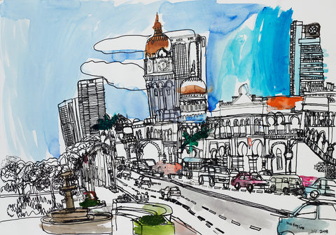 Original 08104 Sultan Abdul Samad Building, Malaysia - Painted in 2008 at the age of 14 - 52x75cm (20.4x29.5 inches)
