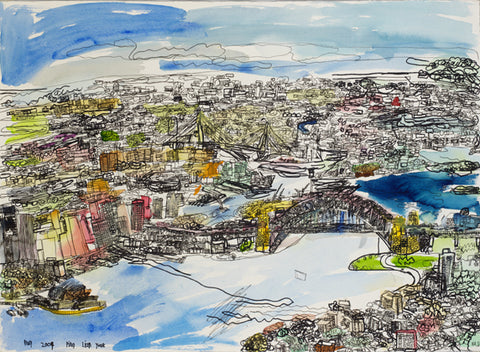 09001 Sydney City - Painted at age 15 (2009) ---- Print on A2 Fine Art Paper (42x59.4cm/ 16.5x23.3") or A1 Fine Art Paper (59.4x84.1cm/ 23.3x 33.1”) or A0 Fine Art Paper (84.1x118.9cm/33.1x46.8”) or 24" Canvas (Print Size: 51x72cm / 20.0"x 28.3")
