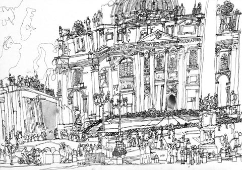 11009 St Peter's Square - Drawn in 2011 - Print on A3 size paper (29.7x42.0cm / 11.6"x 16.5") or A4 size paper (21x29.7 cm/ 21x29.7”)