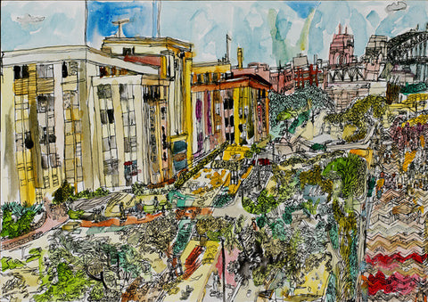 11015 Museum Of Contemporary Art, Sydney - Painted in 2011 - Print on A3 size paper (29.7x42.0cm / 11.6"x 16.5") or A4 size paper (21x29.7 cm/ 21x29.7”)