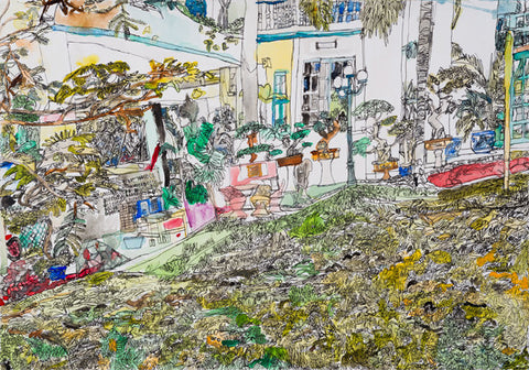 13501 Garden - Painted in 2013 - Print on A3 size paper (29.7x42.0cm / 11.6"x 16.5") or A4 size paper (21x29.7 cm/ 21x29.7”)