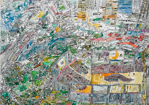 14001 Singapore - Painted in 2014 - Print on A3 size paper (29.7x42.0cm / 11.6"x 16.5") or A4 size paper (21x29.7 cm/ 21x29.7”)