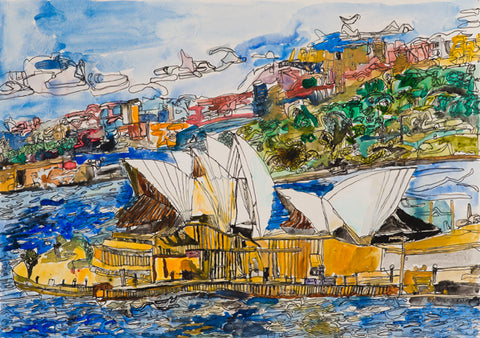 Original 15002 Sydney Opera House - Painted in 2015 -42x59.4cm/ 16.5x23.3"