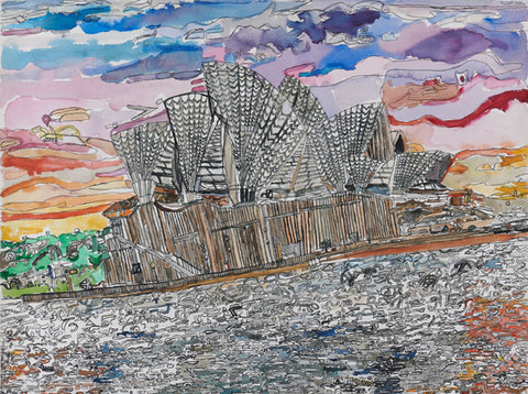 Original 18001 Sydney Opera House - Painted in 2018 - 22.4x29.9 inches