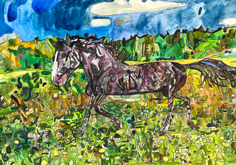 Original 20301 Horse -  Painted in 2020 - 52x75cm (20.4x29.5 inches)
