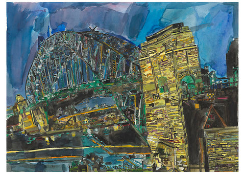 21002 Sydney Harbour Bridge - Painted in 2021--- Print on A2 Fine Art Paper (42x59.4cm/ 16.5x23.3") or A1 Fine Art Paper (59.4x84.1cm/ 23.3x 33.1”) or A0 Fine Art Paper (84.1x118.9cm/33.1x46.8”) - Limited Edition of 300